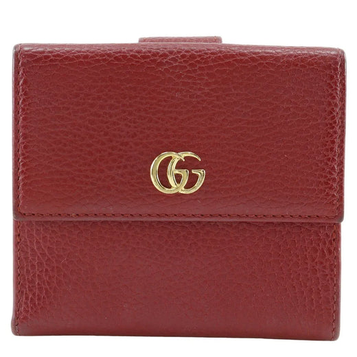 Gucci Gg Marmont Bifold Leather Red Accessory