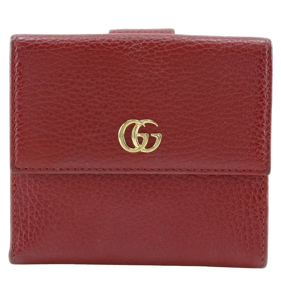 Gucci Gg Marmont Bifold Leather Red Accessory