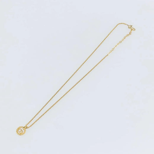 Christian Dior Cd Round Pendant Metal Gold Jewelry