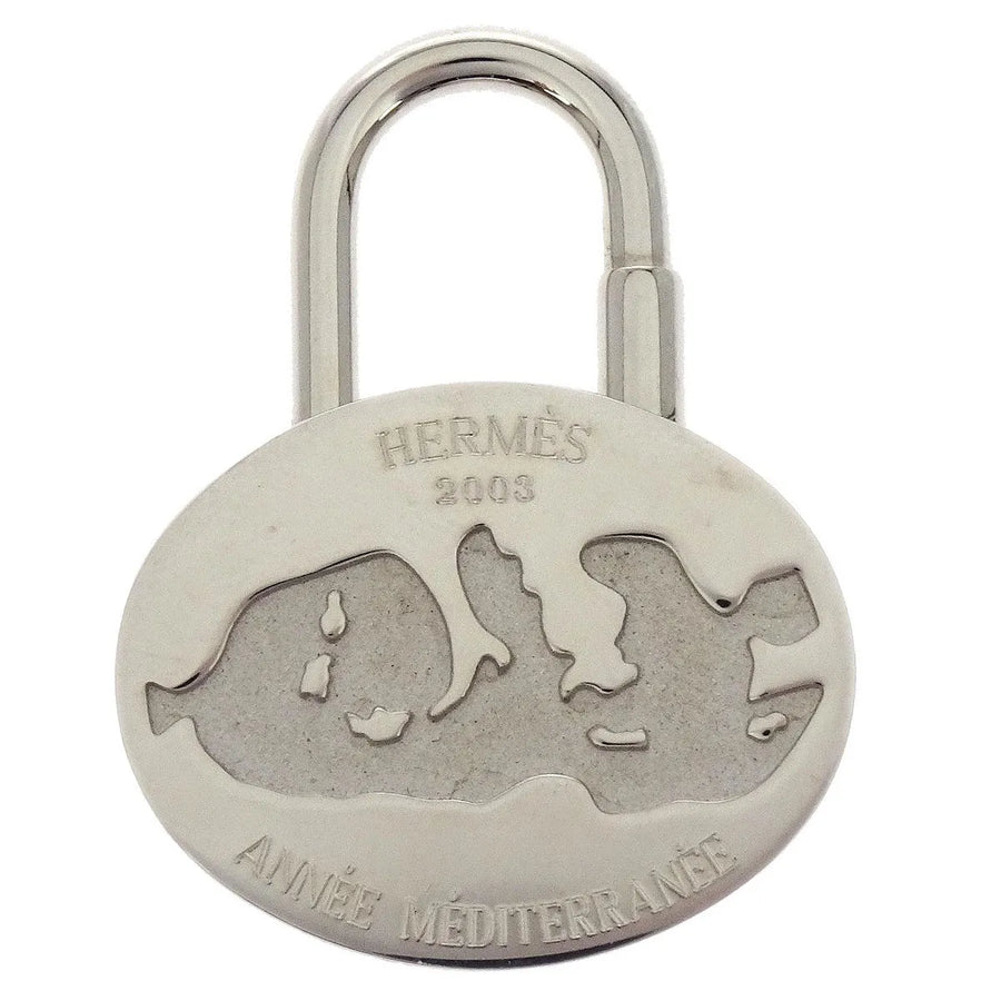 Hermes Annee Mediterranee Cadena Lock Charm Metal Silver Silver_plated Accessory