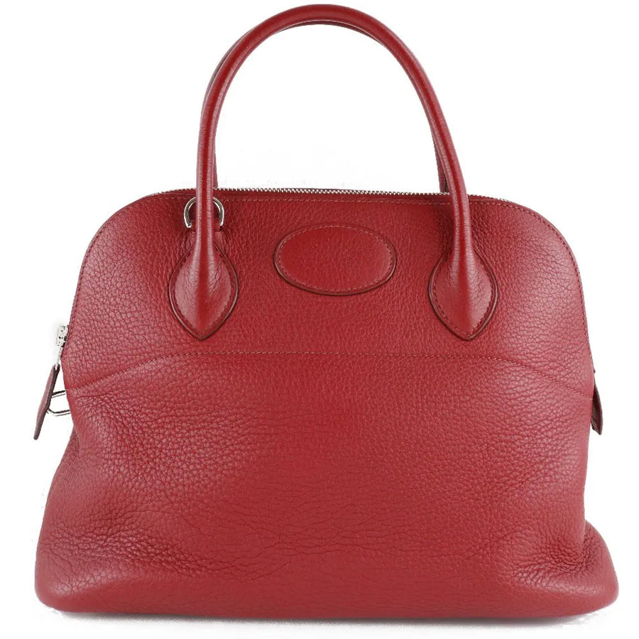 Hermes Bolide Clemence Red Leather Bag