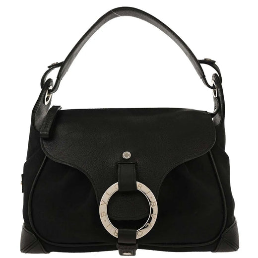 Bvlgari Logomania Canvas With Leather Black Bag