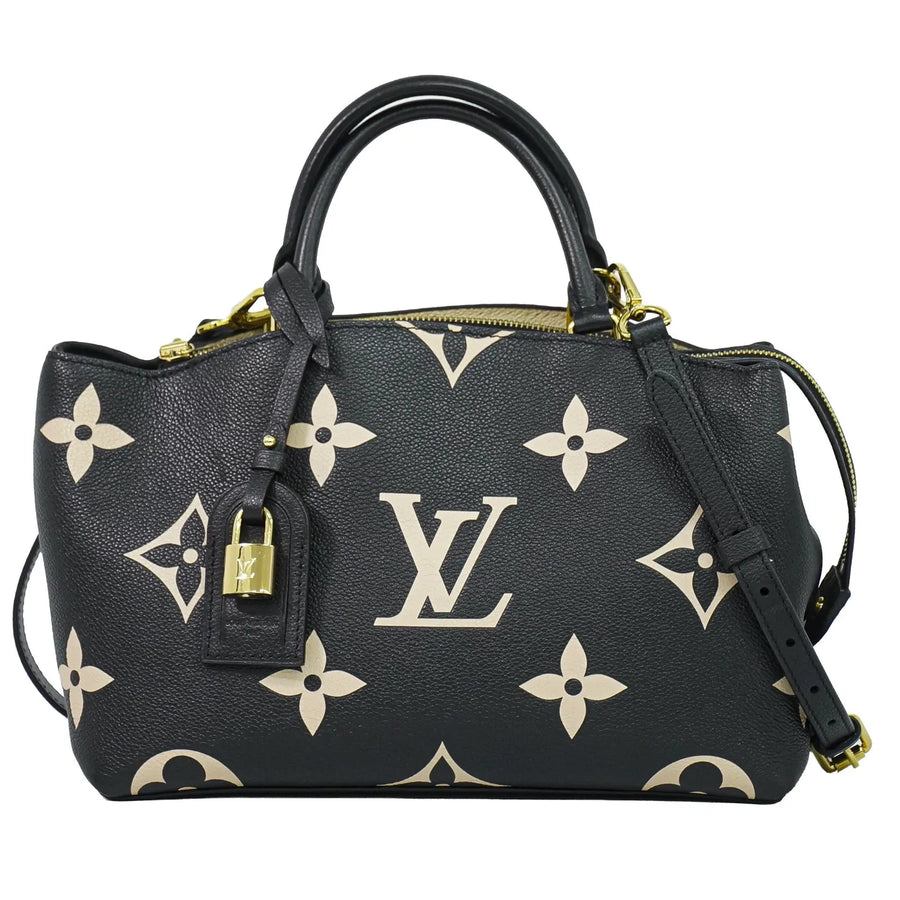 Louis Vuitton Petit Palais Bicolor Monogram Empreinte Giant Black Leather Bag