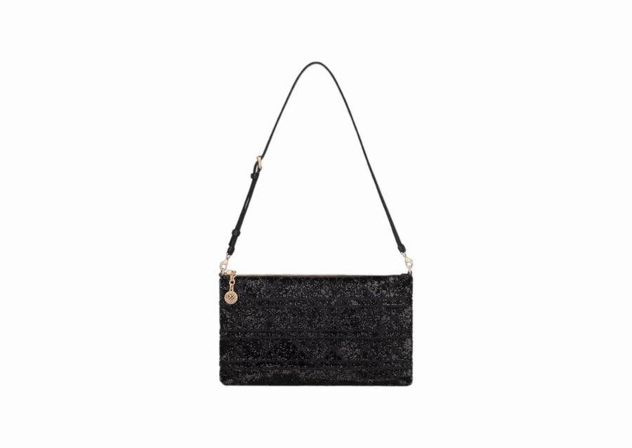 Christian Dior Black Cannage Leather Beads Bag