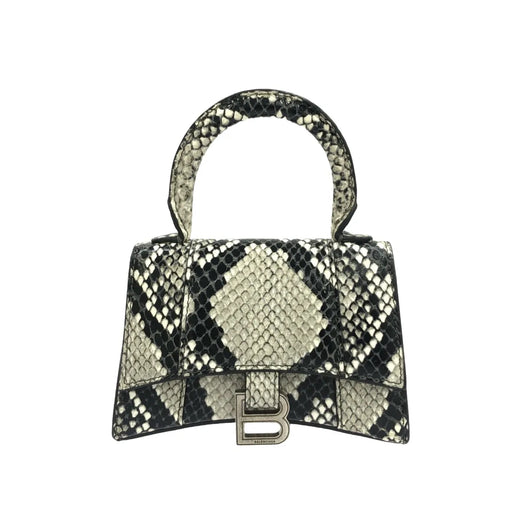 Balenciaga Hourglass Top Handle Python Embossed Leather Gray Calfskin Bag