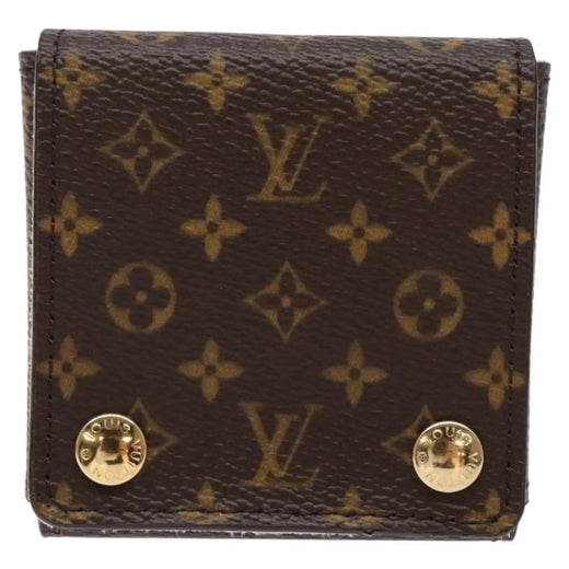 Louis Vuitton Case Jewelry Box Canvas Brown Accessory