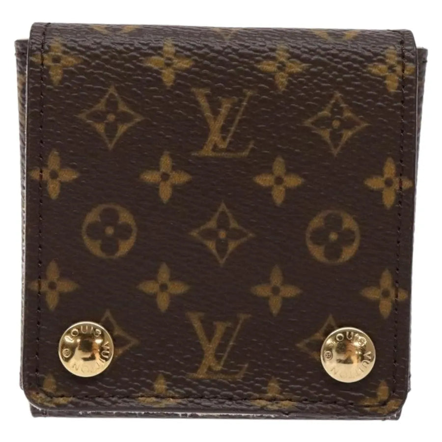 Louis Vuitton Case Jewelry Box Canvas Brown Accessory