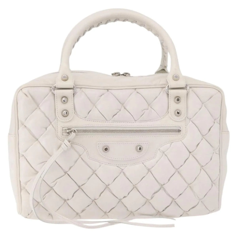 Balenciaga Matelasse Leather White Bag