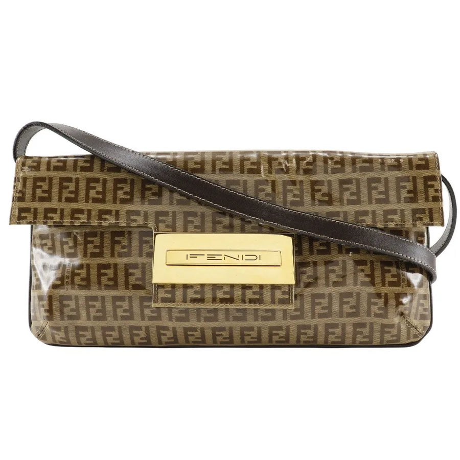 Fendi Zucchino Mamma Baguette Vinyl Brown Plastic Bag