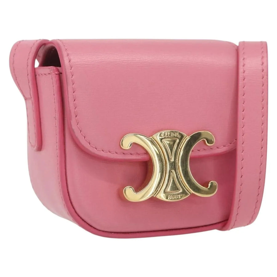 Celine Triomphe Shoulder Smooth Calfskin Pink Leather Bag