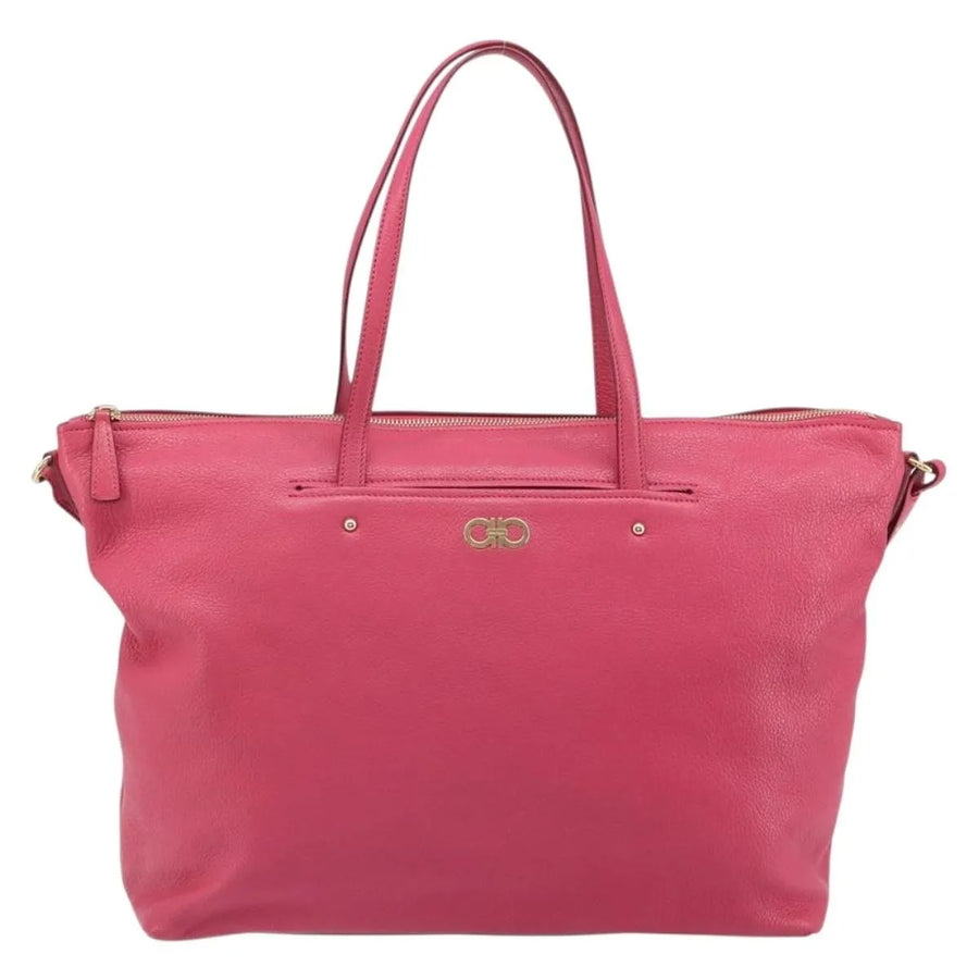 Salvatore Ferragamo Gancini Tote Leather Pink Bag