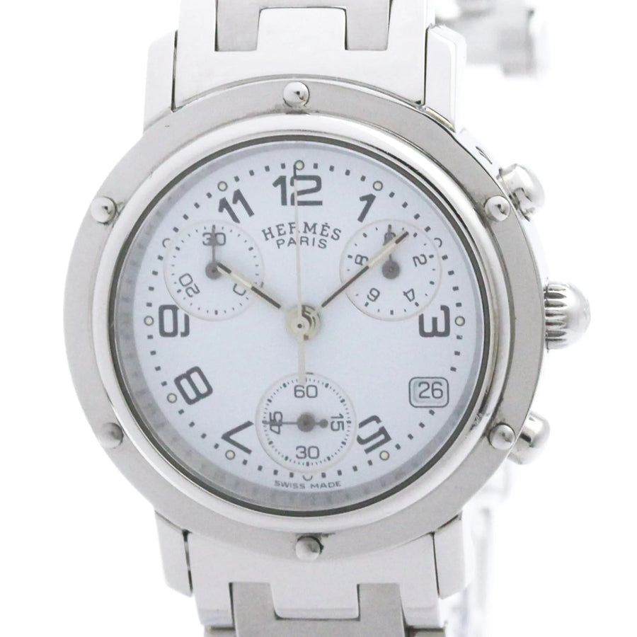 Hermes Clipper Chronograph Quartz Stainless Steel Watch