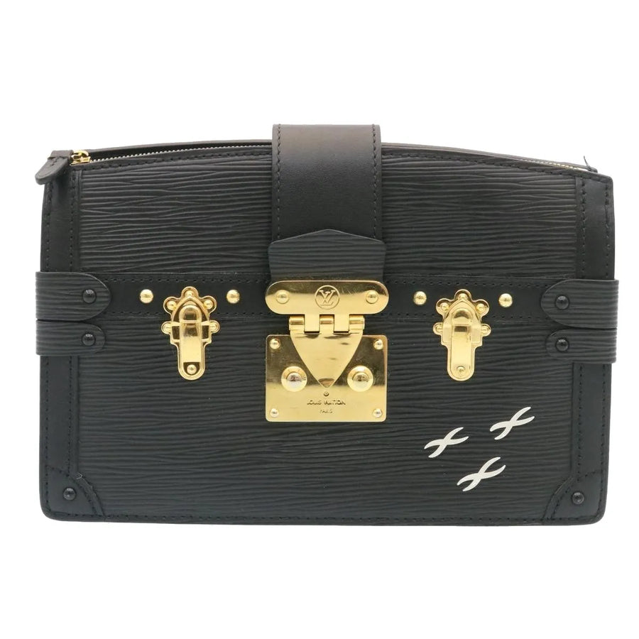 Louis Vuitton Trunk Clutch Epi Leather Black Bag