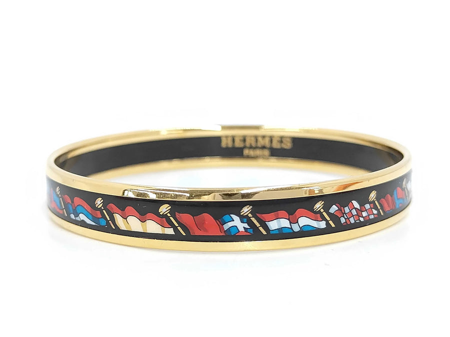 Hermes Uni Bangle Enamel Multicolour Metal Jewelry