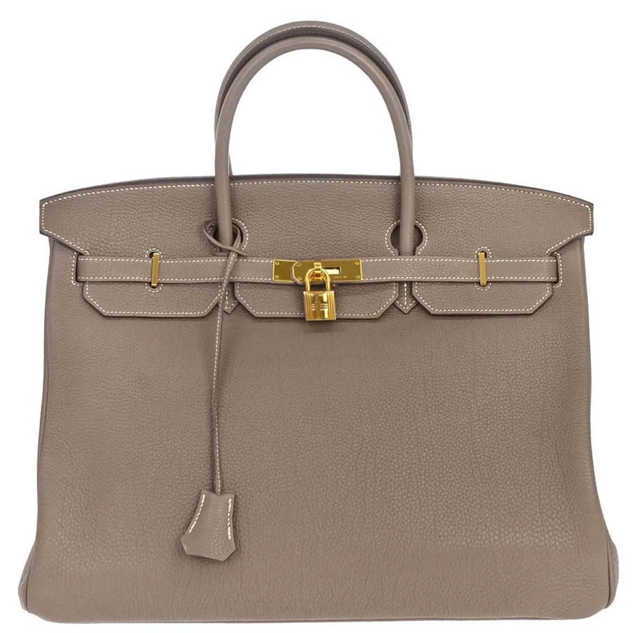Hermes Birkin Etoupe Togo With Gold Hardware Gray Calfskin Bag