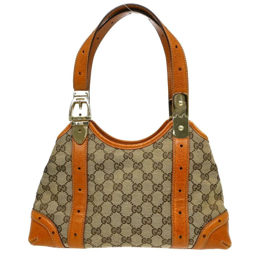 Gucci Gg Shoulder Bag Matelasse Leather Beige Canvas