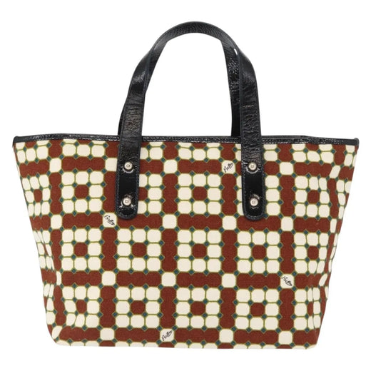 Bally Vintage Canvas Brown Bag