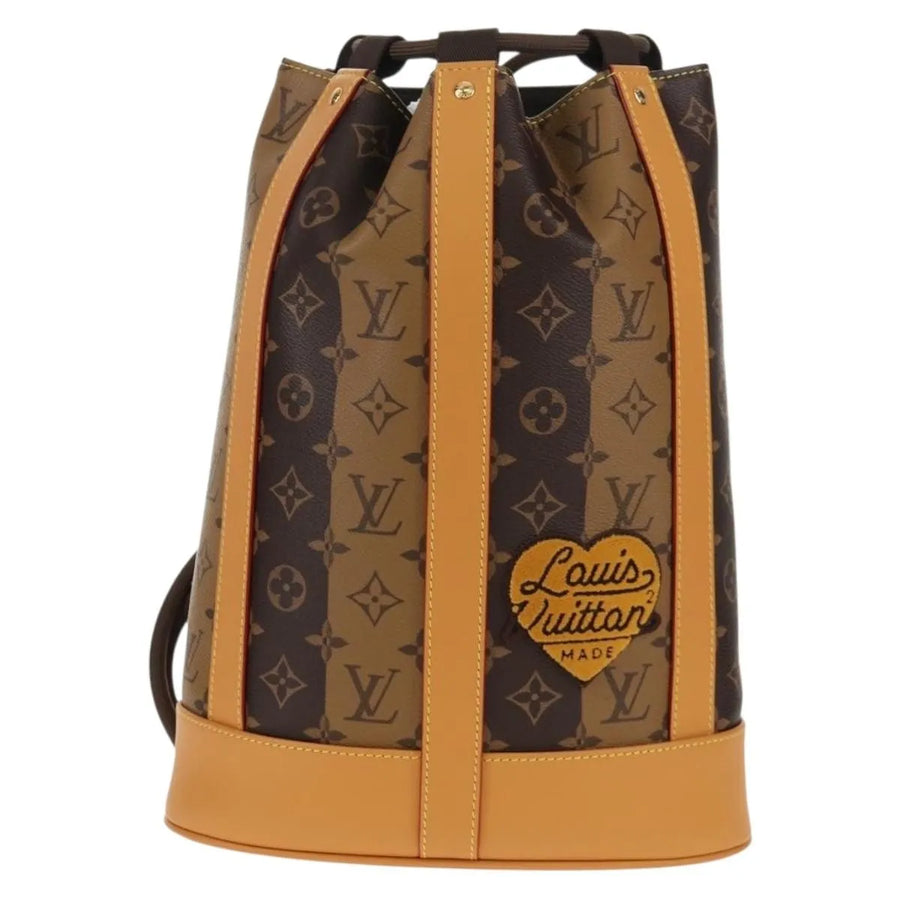 Louis Vuitton Nigo Randonnee Limited Edition Stripes Monogram Canvas Brown Bag