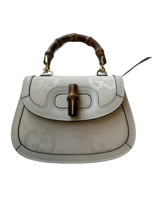 Gucci Vintage Convertible Bamboo Top Handle Leather Other Bag