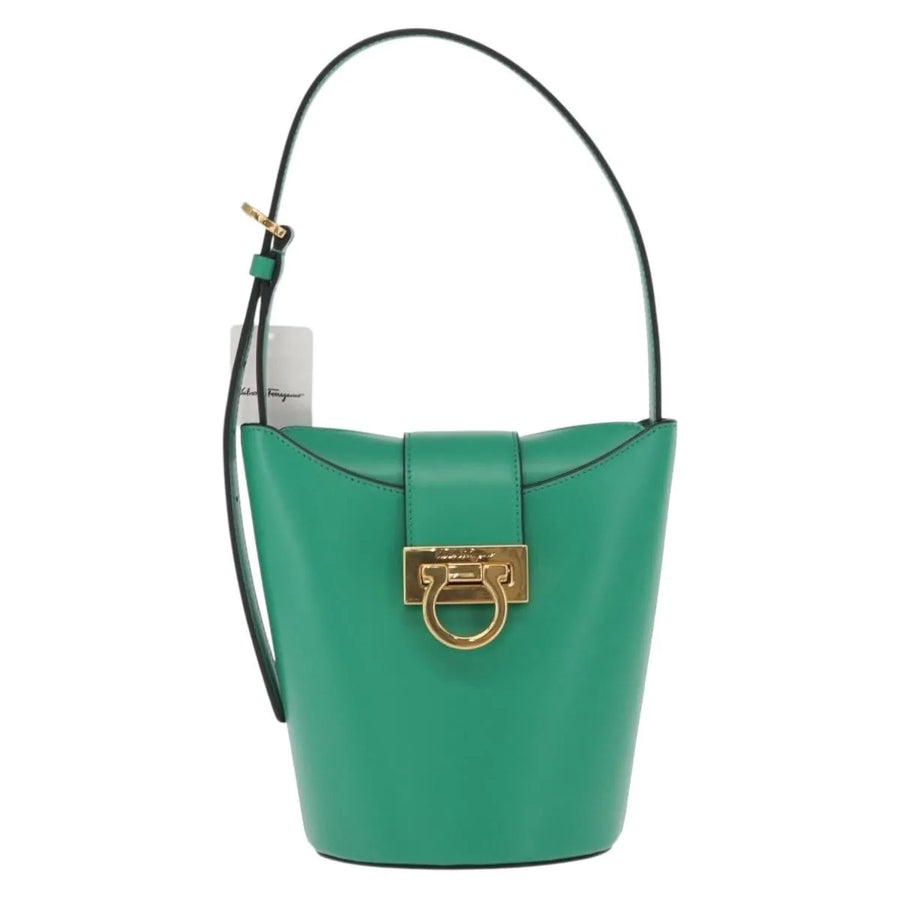 Salvatore Ferragamo Gancini Leather Green Bag