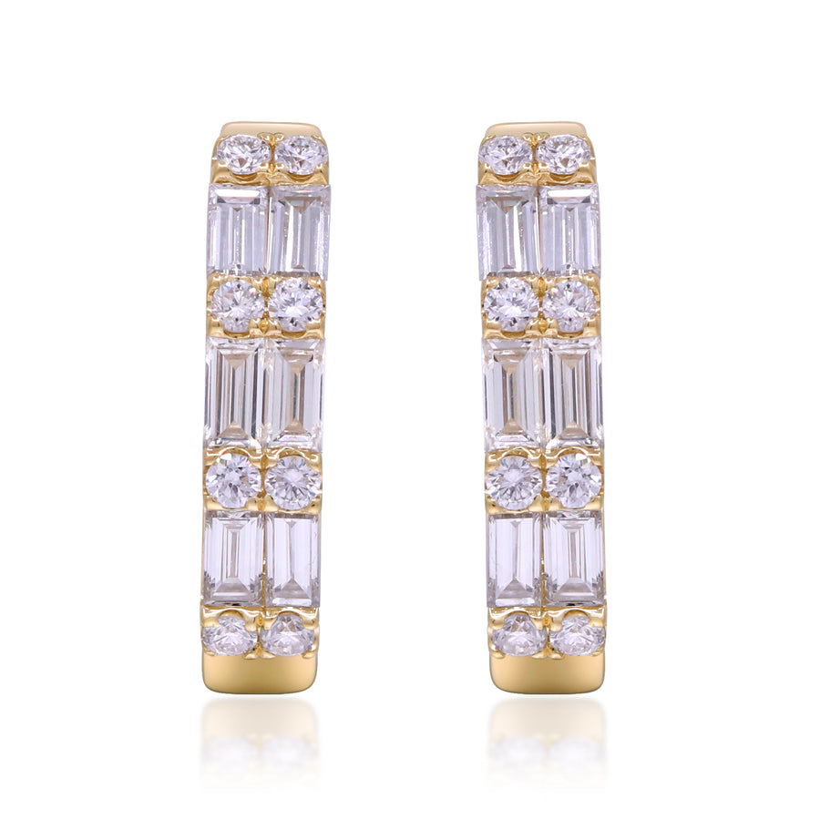 0.76 Ctw Yellow Gold Lab-Grown Diamond Earrings 14k