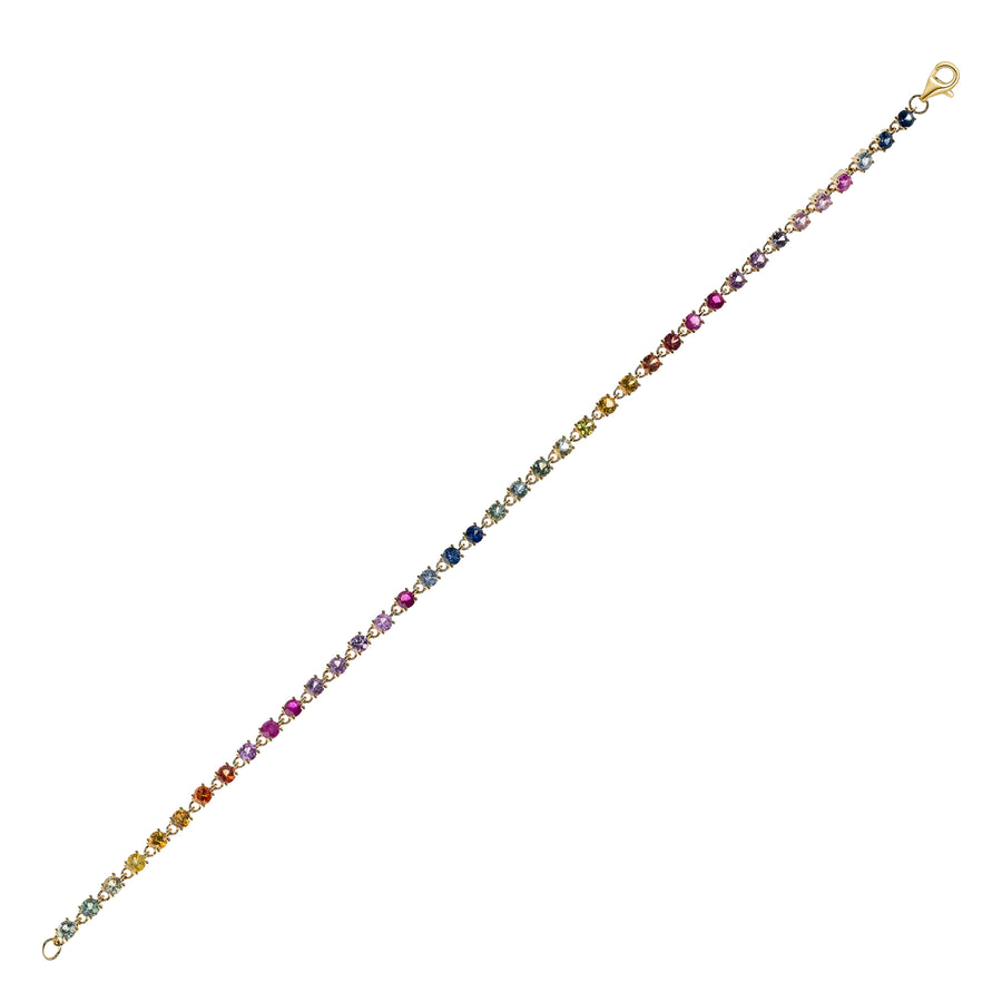 Yellow Gold Sapphire Rainbow Tennis Bracelet 18k Bracelets