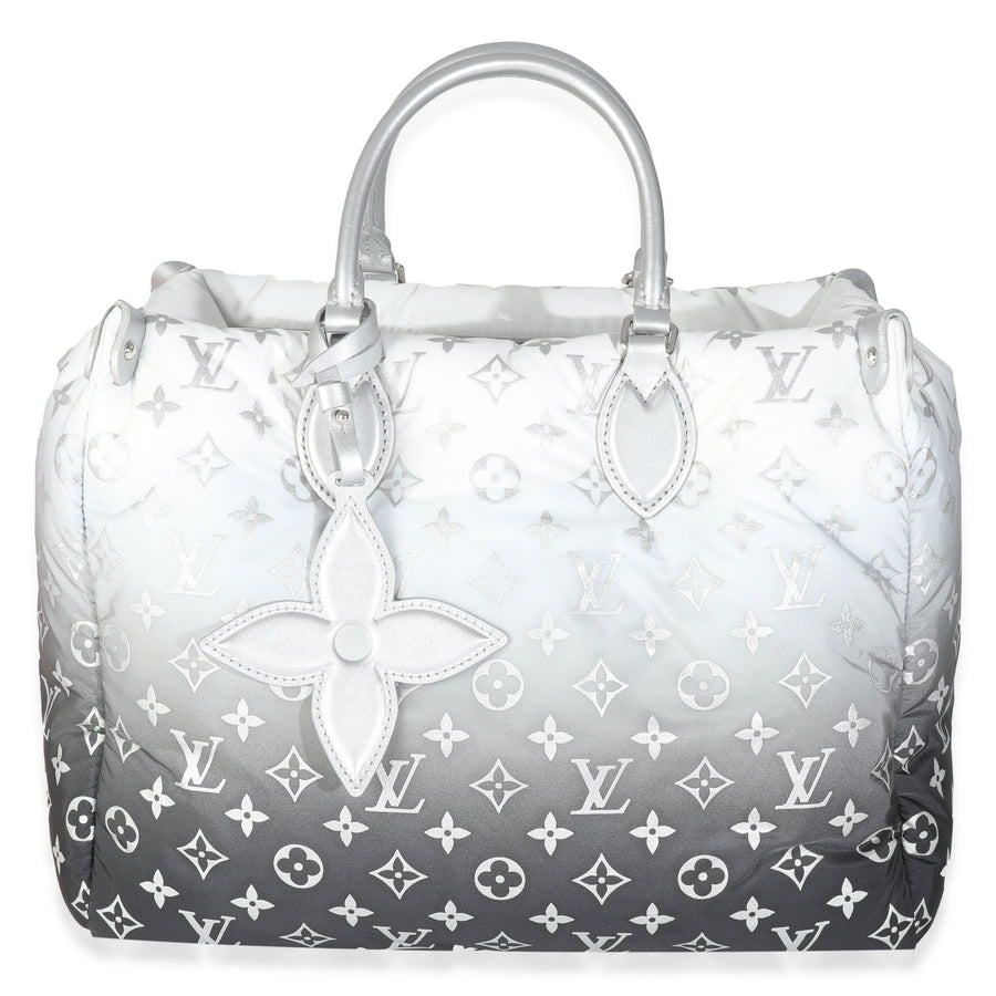 Louis Vuitton Frost Nylon Monogram Gradient Lv Snow Onthego Mm Gray; White Handbag