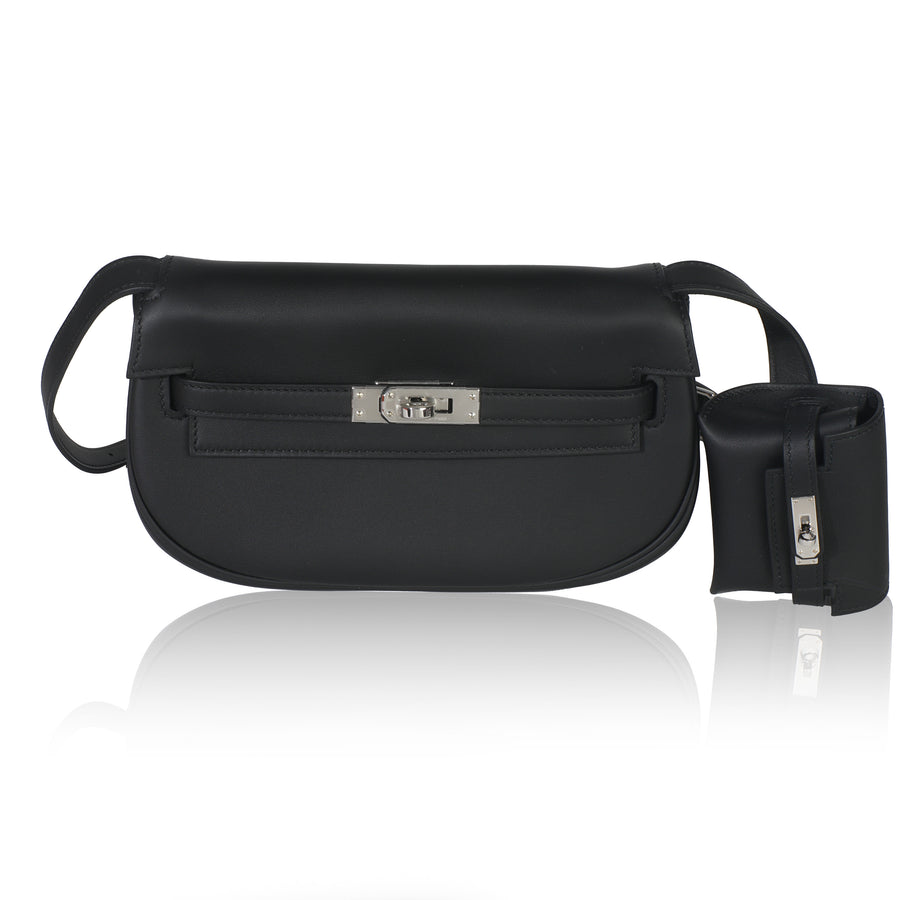 Hermès Black Swift Kelly Moove Phw Leather Handbag
