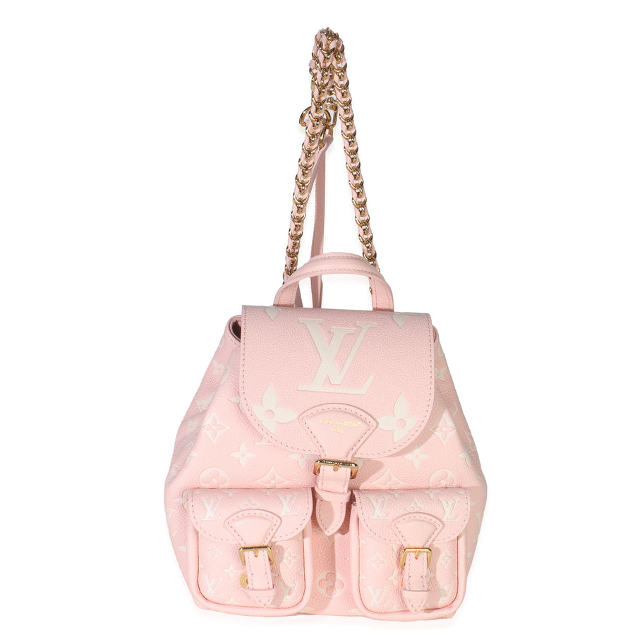Louis Vuitton Pink Opale Monogram Empreinte Backup Backpack Leather Handbag