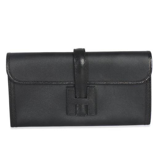 Hermès Black Swift Lizard Jige Elan Touch 29 Leather Handbag