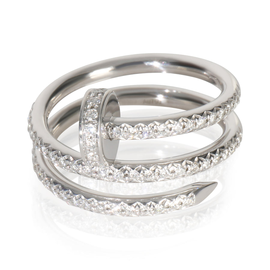 Cartier White Gold Diamond Double Juste Un Clou Ring 18k
