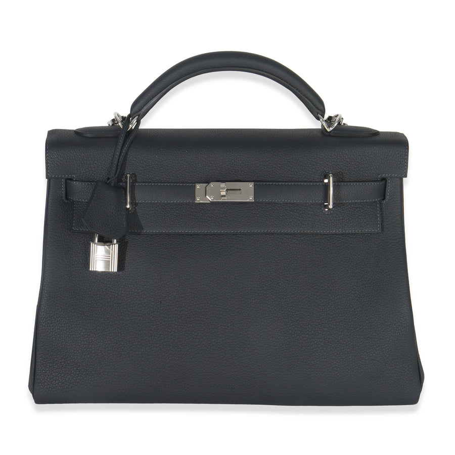 Hermès Plomb Togo Maxi Kelly Retourne 42 Phw Gray Leather Handbag