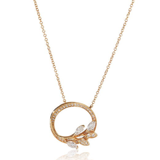 Tiffany & Co. Rose Gold Diamond Victoria Vine Pendant 18k