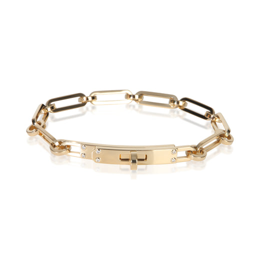 Hermès Yellow Gold Diamond Small Kelly Chaine Bracelet 18k