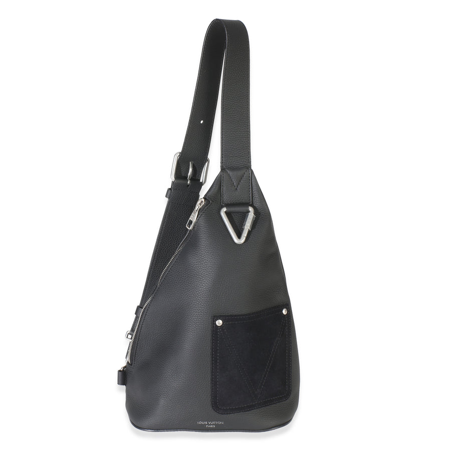 Louis Vuitton Black Lv Touch Calfskin Delta Slingbag Leather Handbag