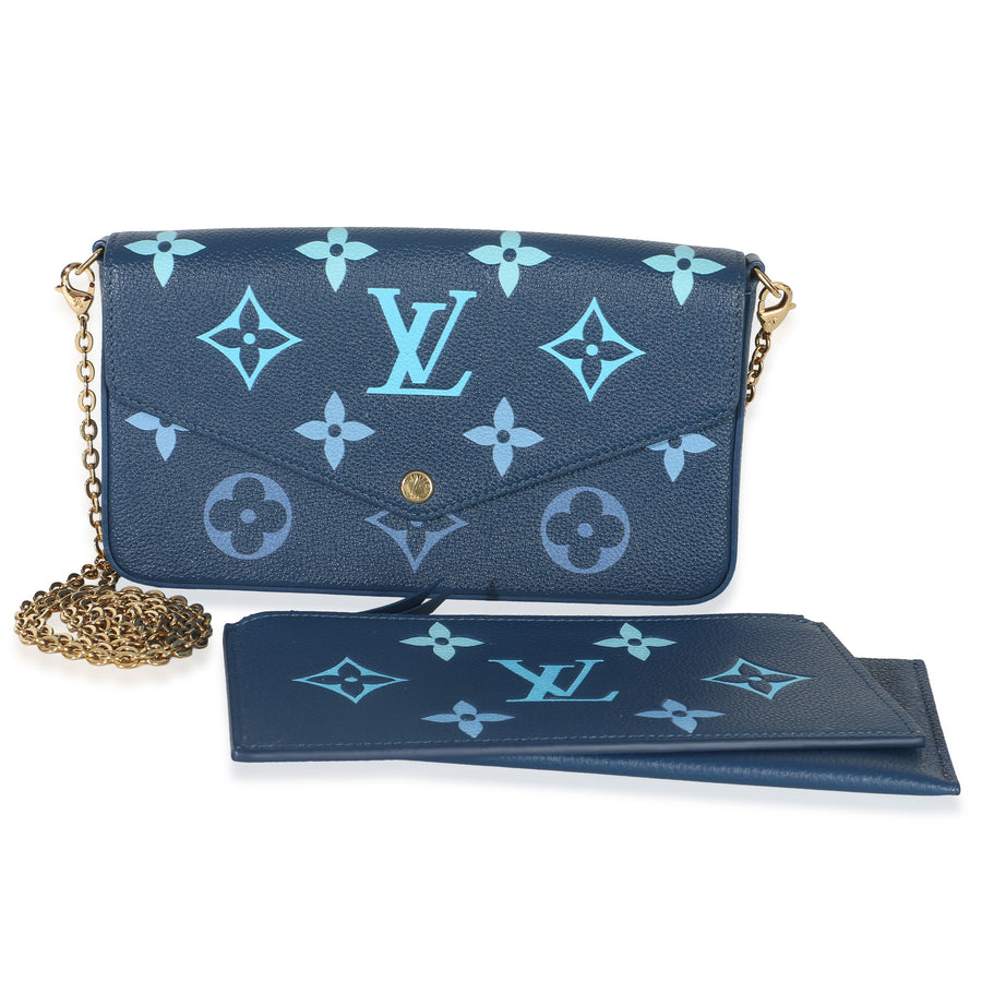 Louis Vuitton Gradient Blue Giant Monogram Empreinte Felicie Pochette Leather Handbag