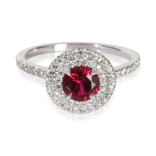 Tiffany & Co. Platinum Ruby And Diamond Soleste Ring 950