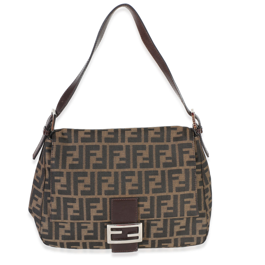 Fendi Brown Zucca Canvas Mama Baguette Bag Handbag