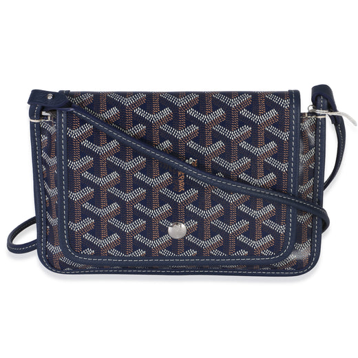 Goyard Navy Goyardine Canvas Plumet Wallet Blue Handbag