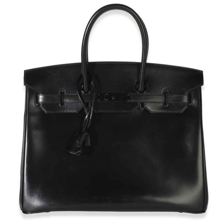 Hermès Black Box So Birkin 35 Pvd Leather Handbag
