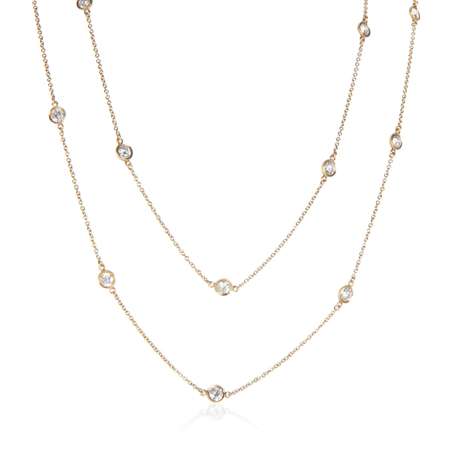 Tiffany & Co. Yellow Gold Diamond Elsa Peretti By The Yard Necklace 18k Necklaces