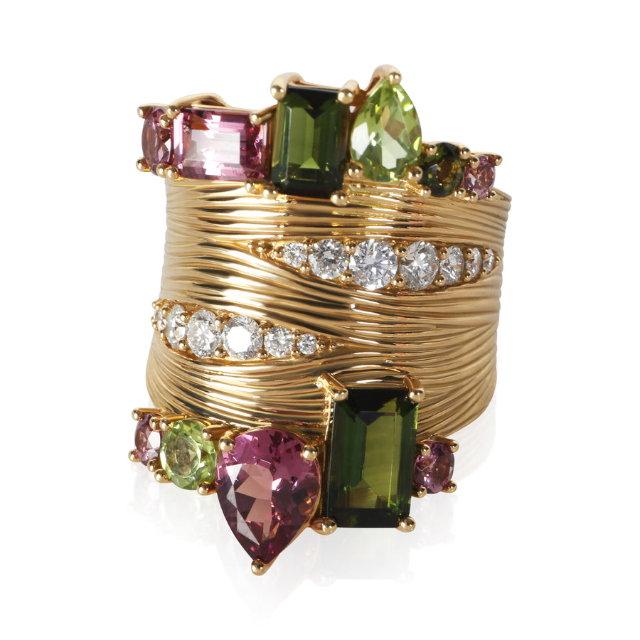 Hueb Yellow Gold Diamond Amazonia Buriti Pomar Ring 18k Rings