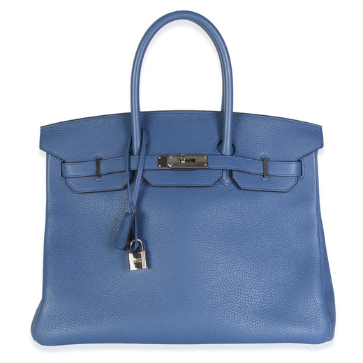 Hermès Bleu Brighton Togo Birkin 35 Phw Blue Leather Bag