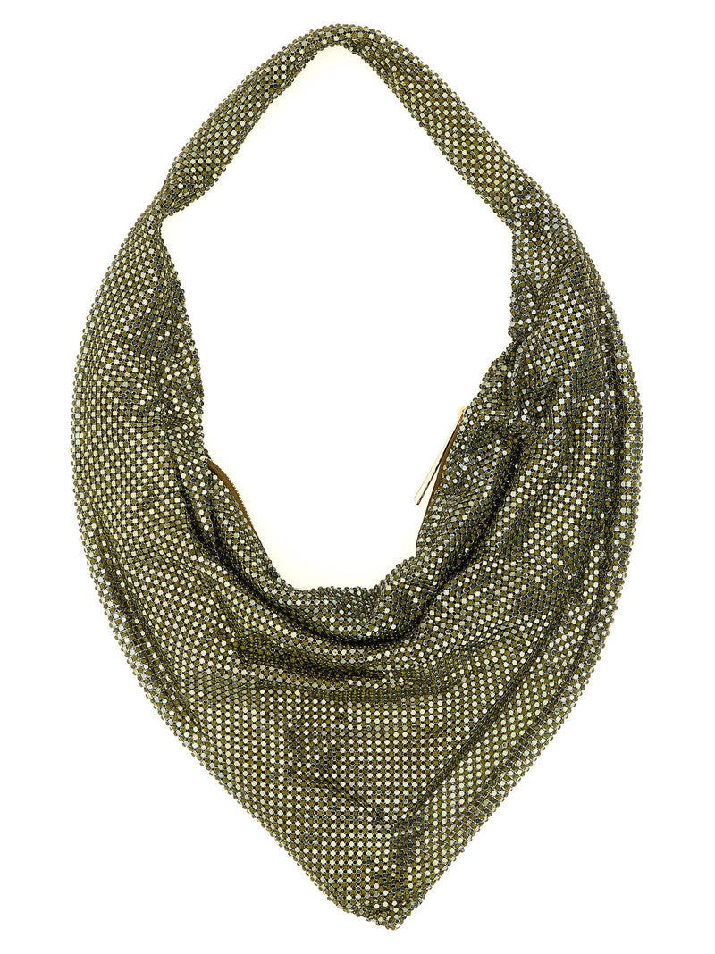 Benedetta Bruzziches Ursula Shoulder Bag — Gold Rhinestone Mesh