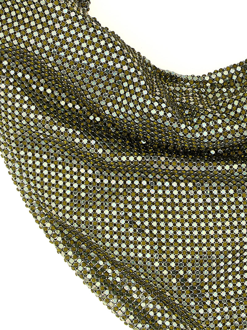Benedetta Bruzziches Ursula Shoulder Bag — Gold Rhinestone Mesh