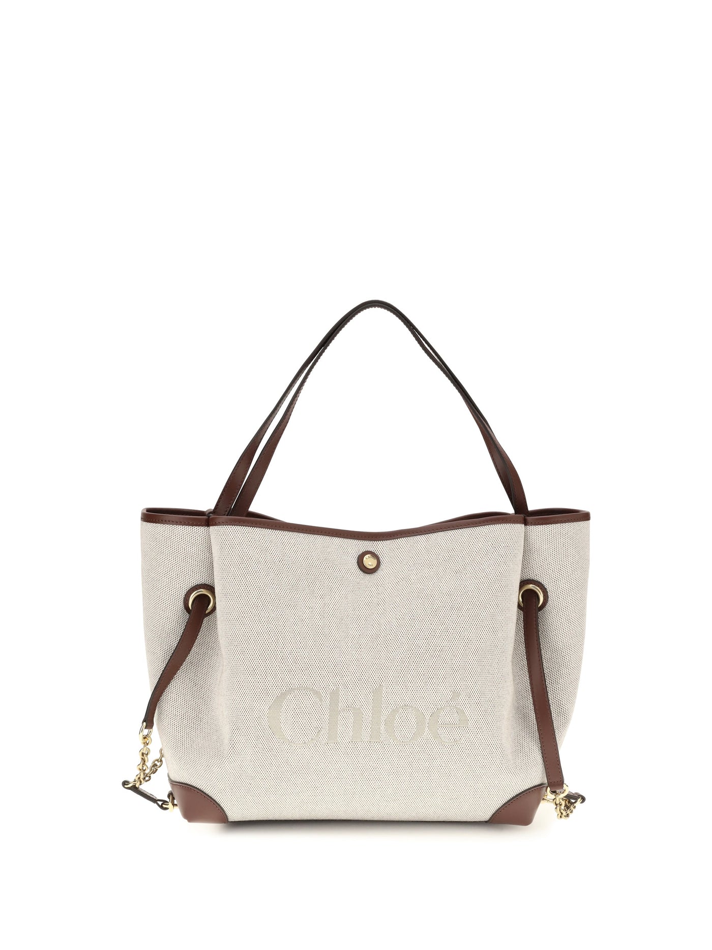 Chloé Clover Tote Bag — Beige Cotton
