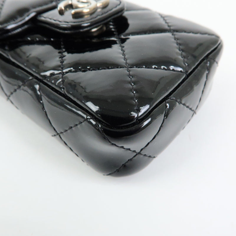 Chanel Cc Chain Phone Holder Quilted Patent Black Patent_leather Bag
