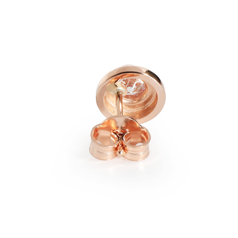 Gia Certified 0.22ct Pink Round Diamond Stud Earring (14k Rose Gold)