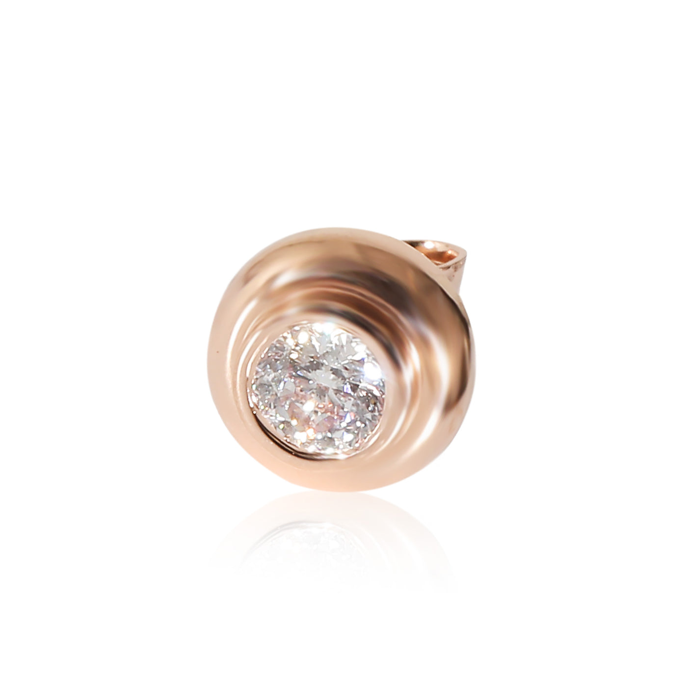 Gia Certified 0.22ct Pink Round Diamond Stud Earring (14k Rose Gold)