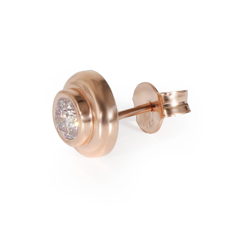 Gia Certified 0.22ct Pink Round Diamond Stud Earring (14k Rose Gold)